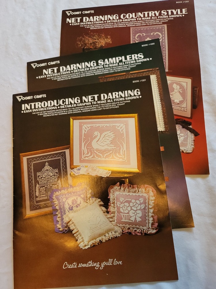 Introducing Net Darning-Net Darning Samplers-Net Darning Country Style Booklets