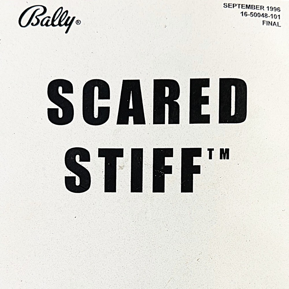 Bally Scared Stiff Machine Game Manual Schematics