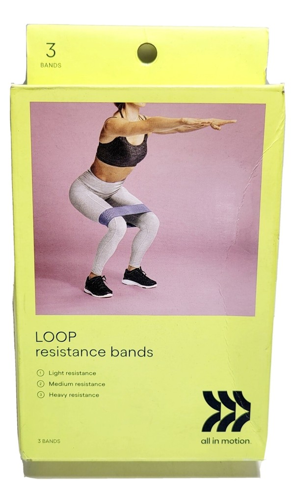 All in Motion Loop Resistance Bands - Light, Medium, Heavy - 3 Bands