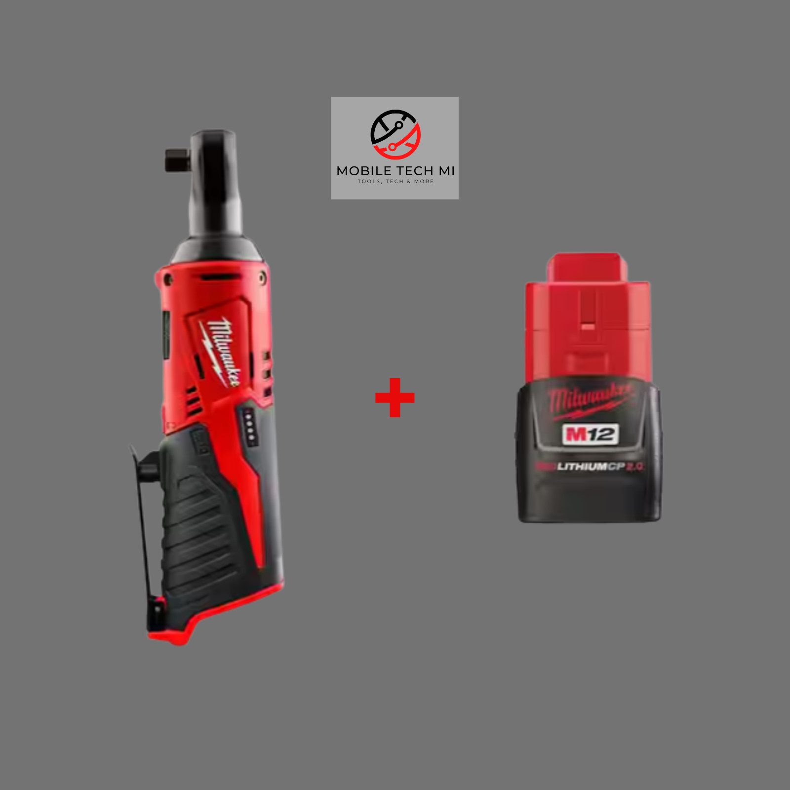 NEW Milwaukee M12 Cordless 3/8" Ratchet, 2457-20 w/ CP2.0 2.0Ah Battery