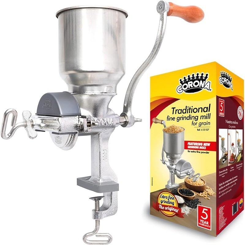 Manual Cast Iron Grain Mill Corn Grinder Adjustable Plates Kitchen Tool New