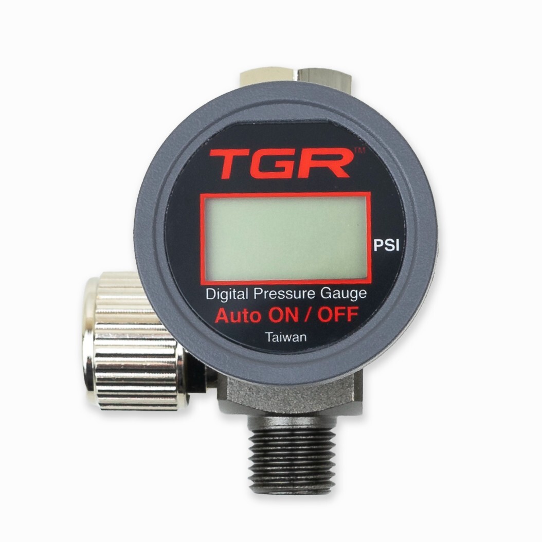 TGR Air Adjusting Valve with Digital Pressure Gauge for Spray Guns (1/4” NPS)