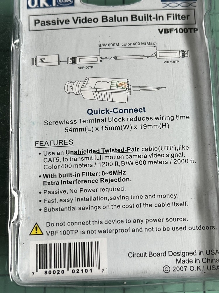 Passive Video Filter Balun (4pcs)