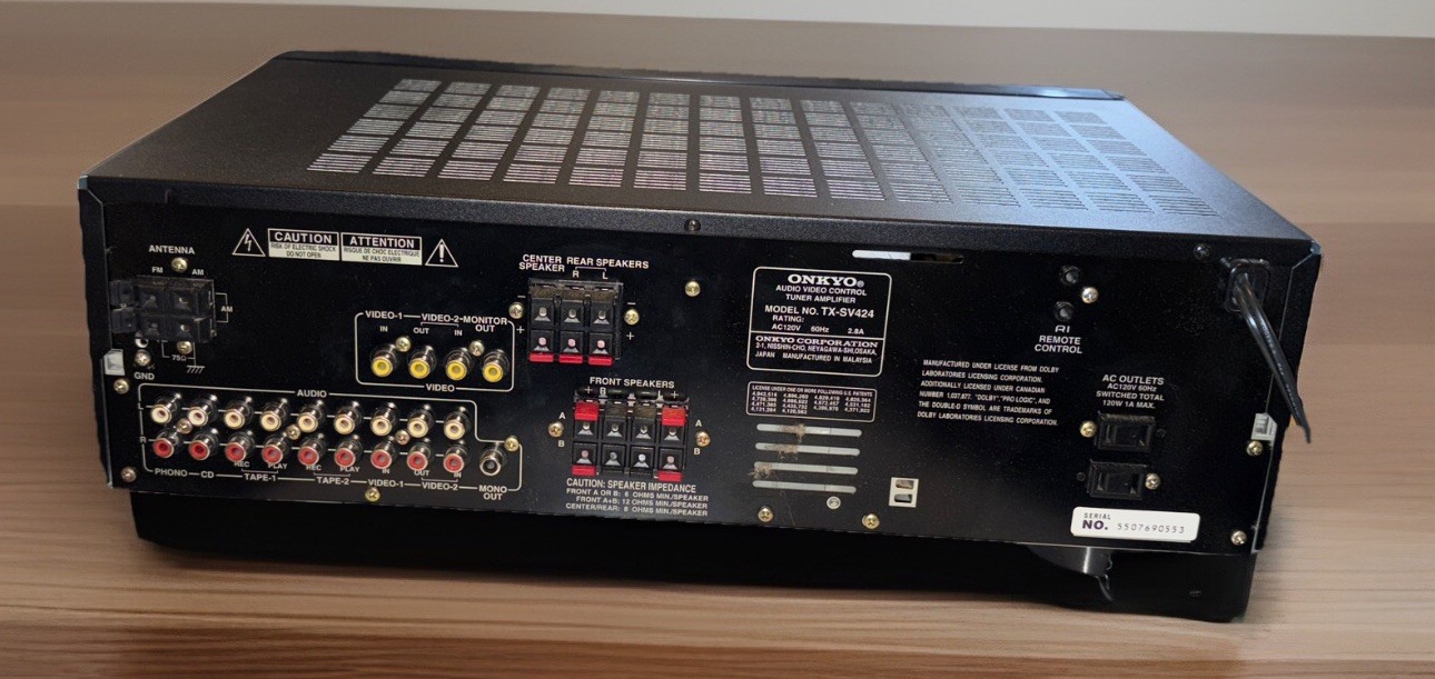 Vintage Onkyo TX-SV424 Receiver Surround Sound Audio Video Controller Amplifier