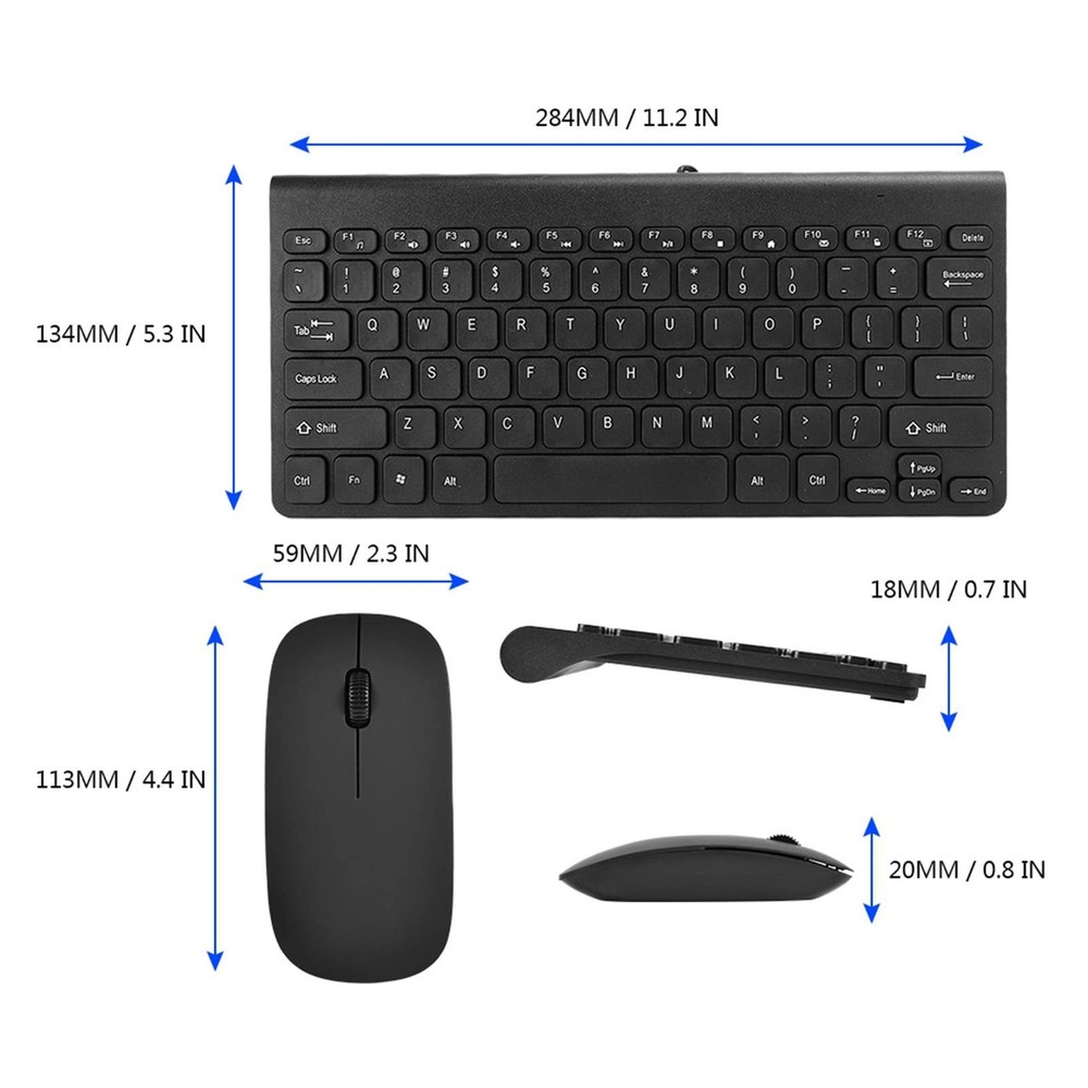 Wired Keyboard and Mouse, Ultra-Thin USB Keyboard Optical Mouse Set ComboFull Si