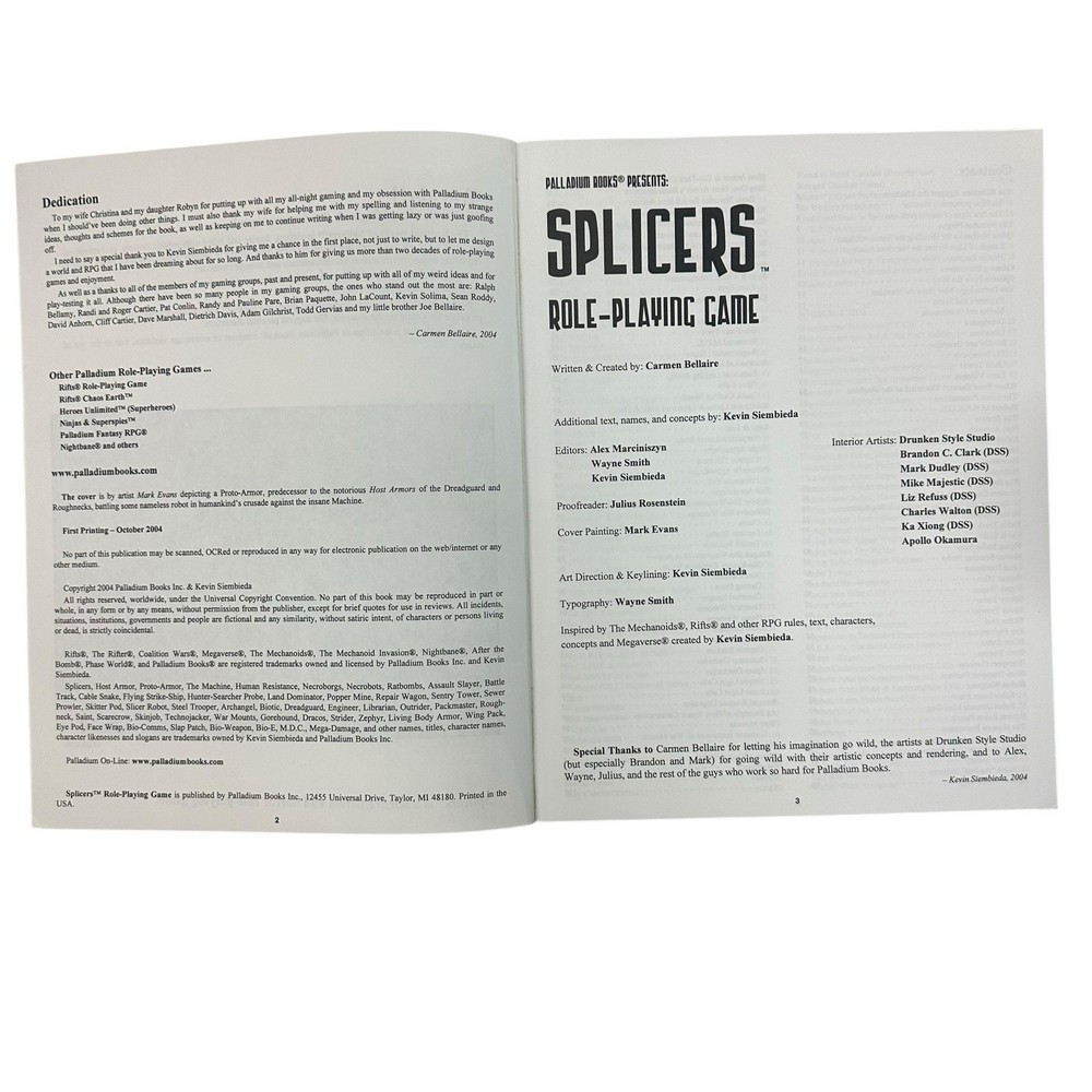 Palladium Splicers RPGNew
