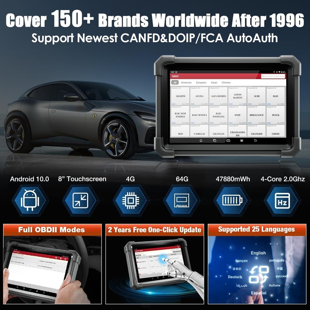 Launch X431 IMMO PLUS PRO 5 Key Programming Tool Full System Diagnostic Scanner
