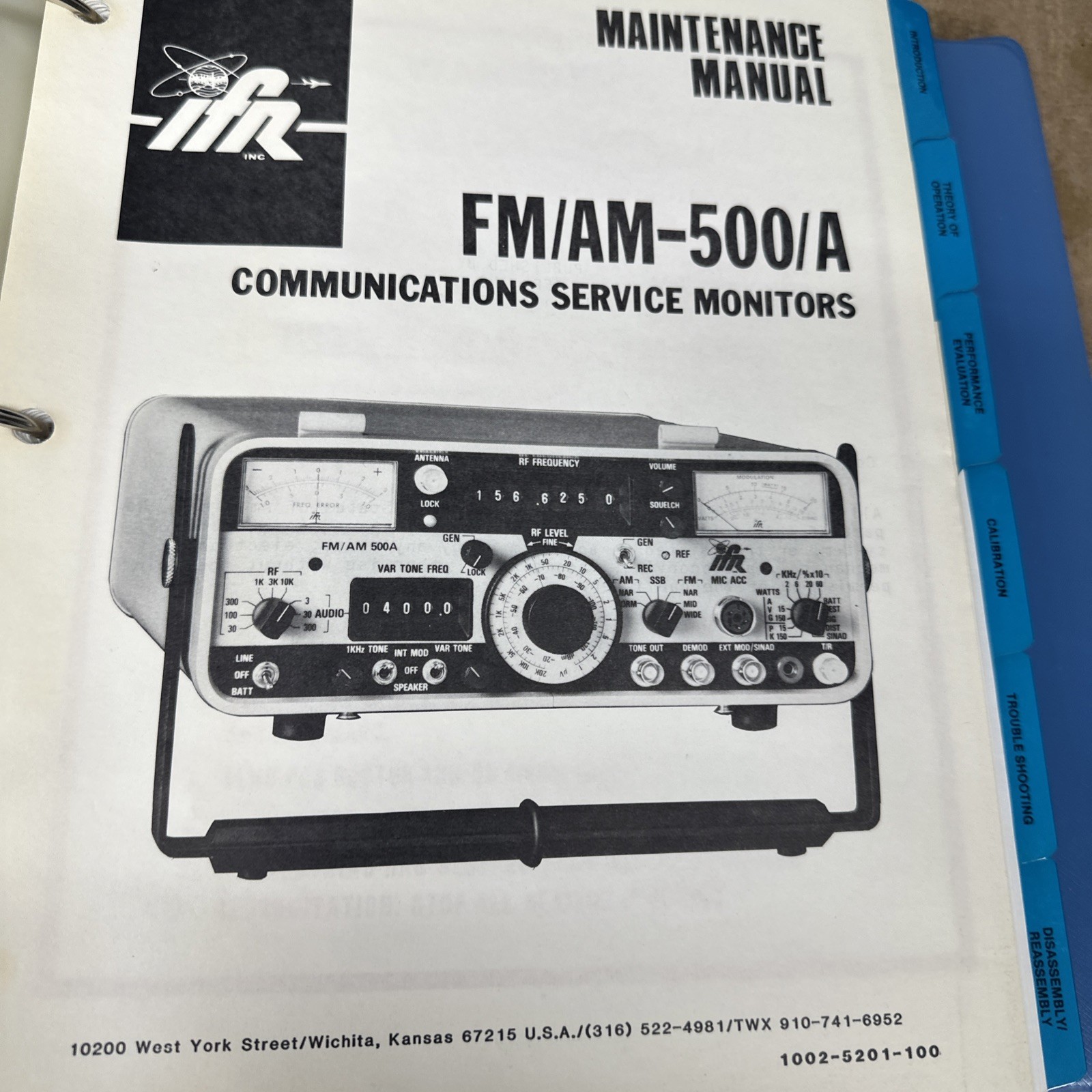IFR 500A Maintance Manual