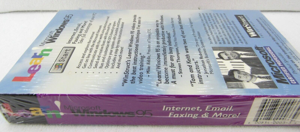 Learn Microsoft Windows 95 VHS by WinStruct ~ Internet Email Fax NEW!