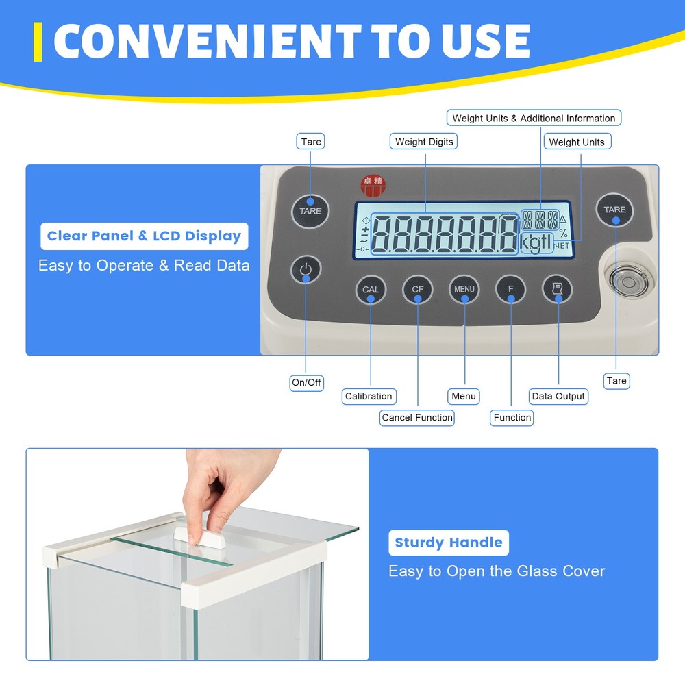 Digital Precision Scale Multiple Unit Conversions 110VAC Lab Analytical Balance