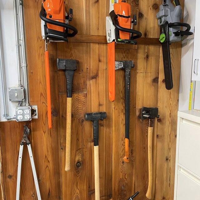 HAND-FORGED Iron Axe/Sword/Hammer Mount Display - Blacksmith Strong Artisan Hook