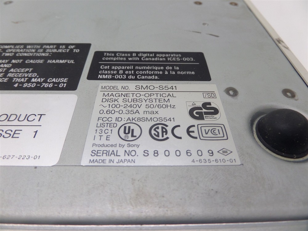 Sony SM0-S541 MO SCSI Magneto-Optical Disk Drive Subsystem