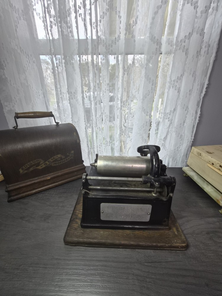 Antique Model A Edison Black Gem Phonograph