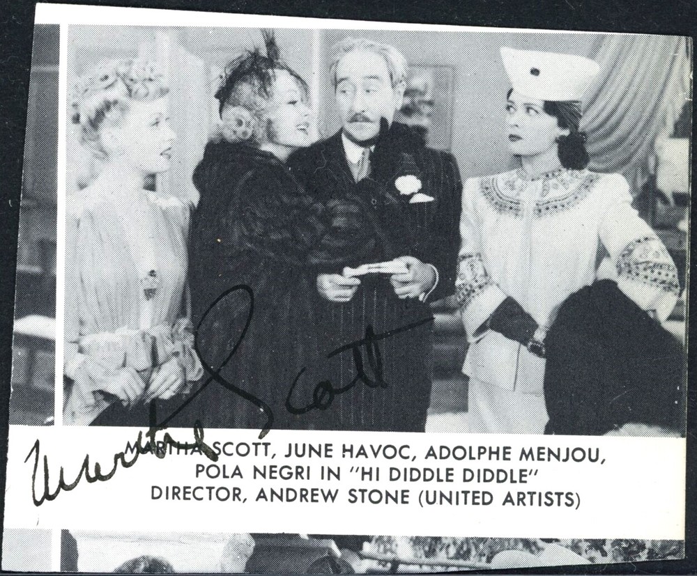 Vintage MARTHA SCOTT Autograph