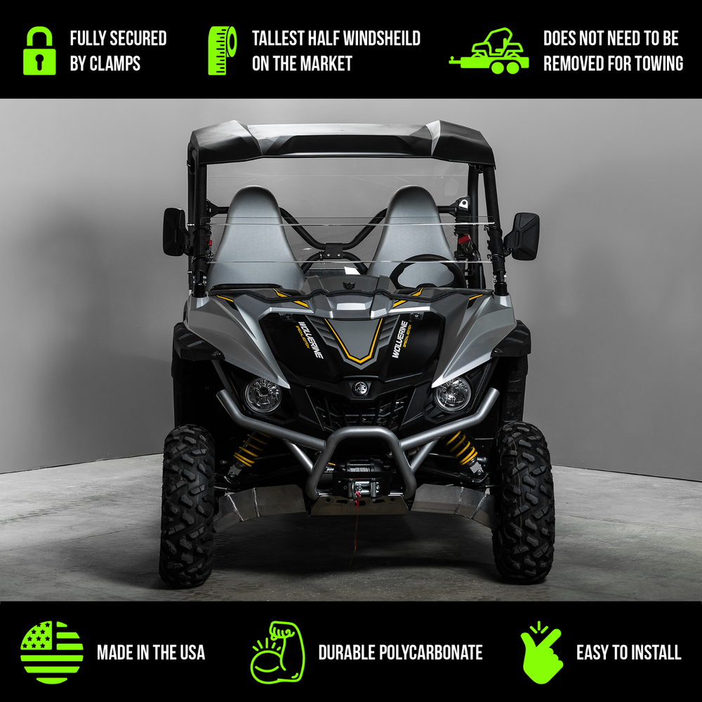 TERRARIDER YAMAHA WOLVERINE HALF UTV WINDSHIELD - STD. 3/16"