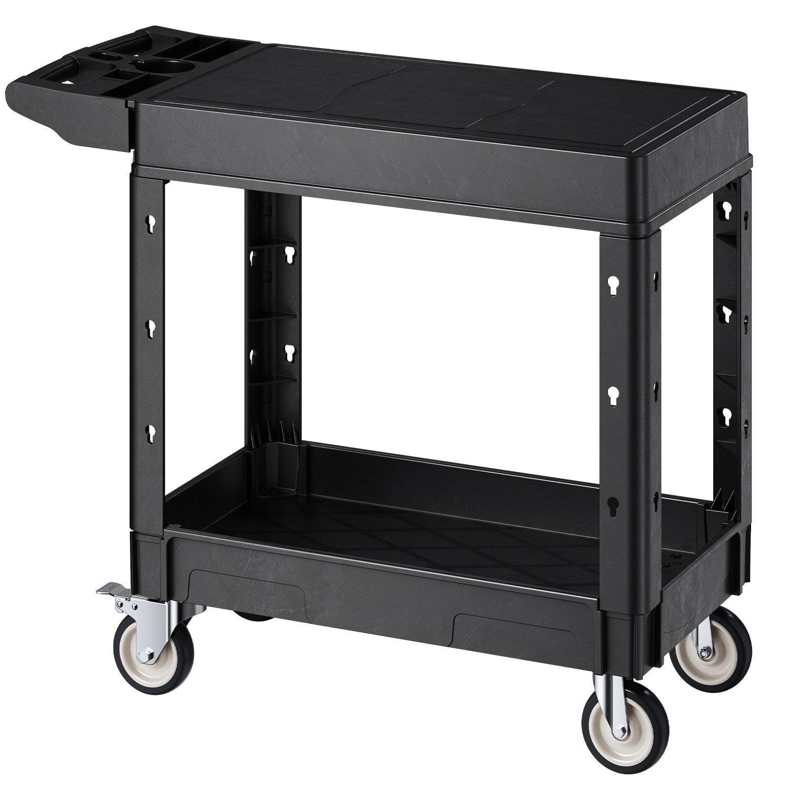 2-shelf Utility Cart 550 lbs 31.3 x 17.7-inch Service Cart with Wheels