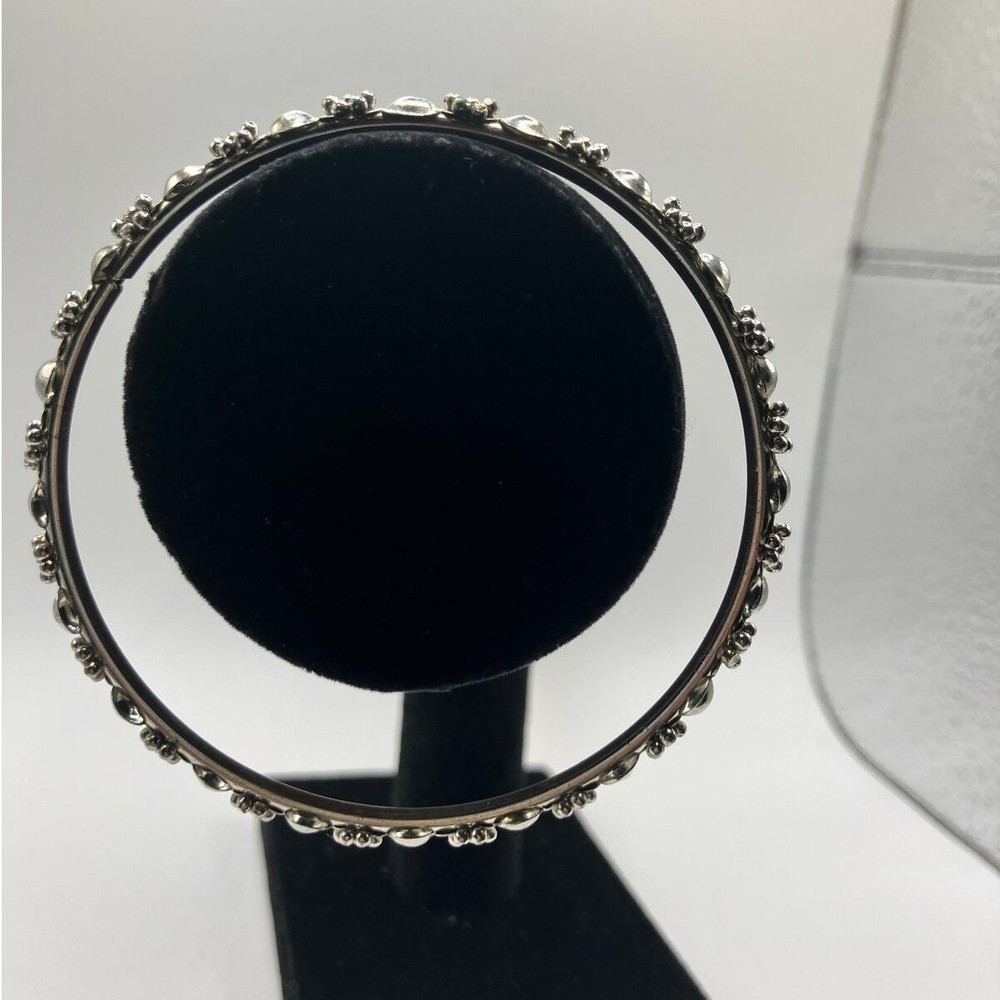 Silver-Tone Circular Design 2 7/8" Bangle!