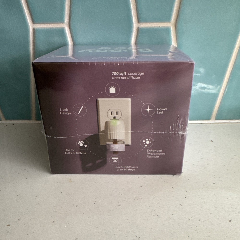 Buddy Joy Calming Diffuser Kit for Cats 2 Diffusers 2 Pheromone Refills NEW!