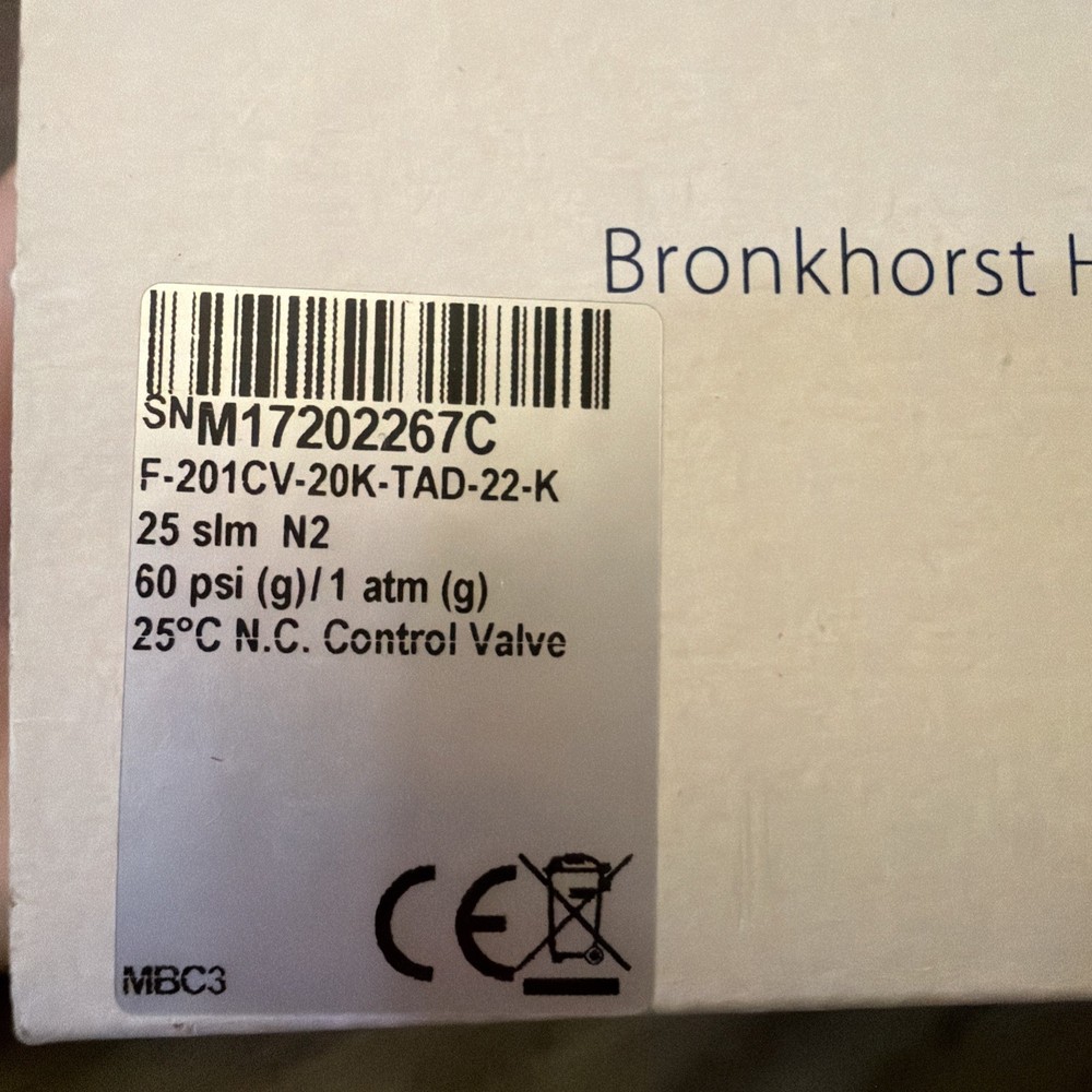 Bronkhorst Mass Flow Controller - 25 slm - Kalrez seals