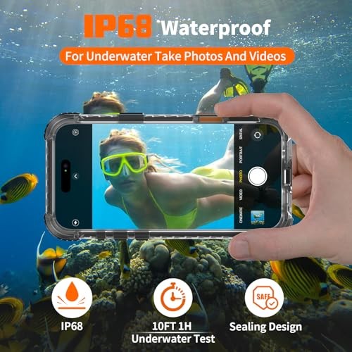 for Waterproof Case Compatible with MagSafe, IP68 iPhone 16 Pro Black