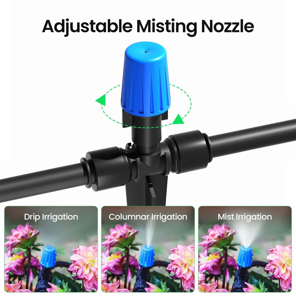 MIXC 65FT Greenhouse Watering System Automatic Mist Irrigation Kit