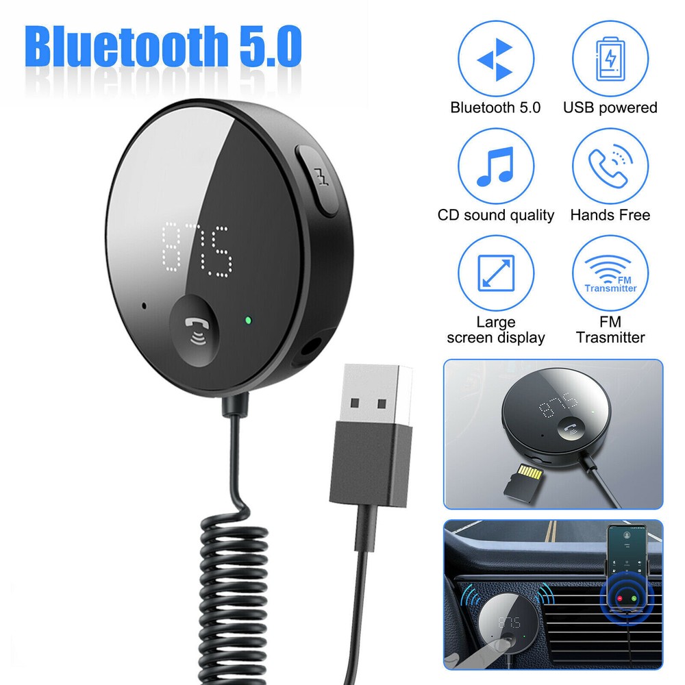 Bluetooth Car AUX Hi-Fi Stereo Audio Adapter Wireless Receiver FM Transmitter c