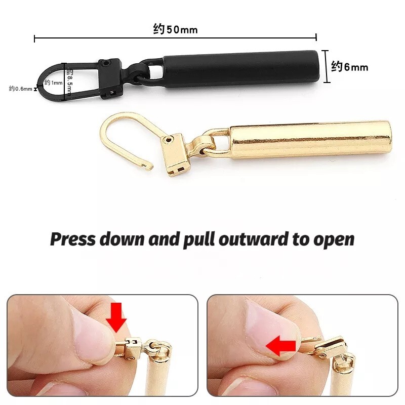 4 PCS Detachable Zipper Pull Replacement Zippers Pull Tabs Zipper Sliders Repair