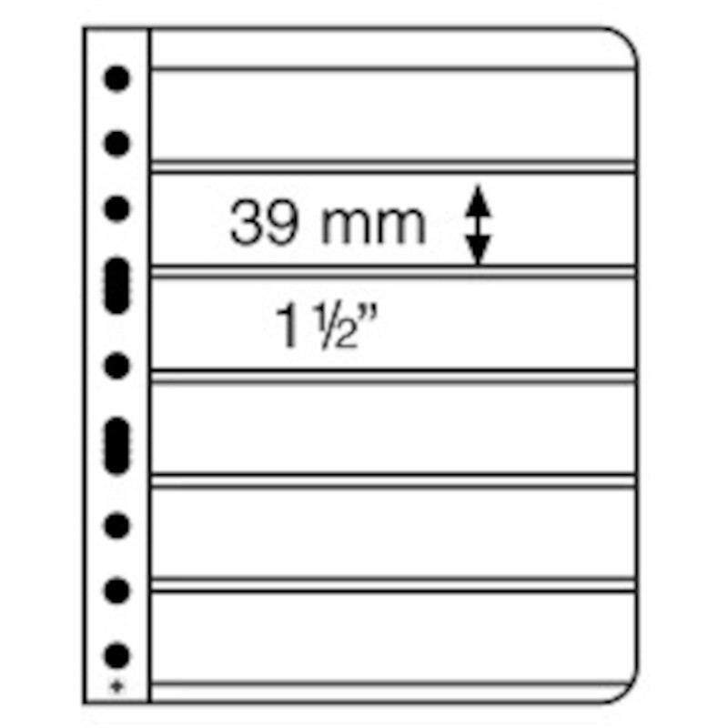 5 VARIO 6S PLUS Pocket Double Sided Pages for Stamp and Other Collecting, Black