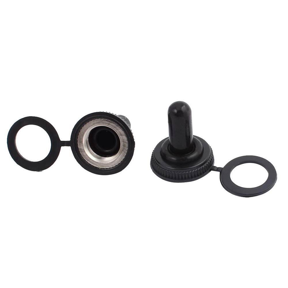 10Pcs 12mm Thread Waterproof Toggle Switch Boot Rubber Cover Cap Protector Black