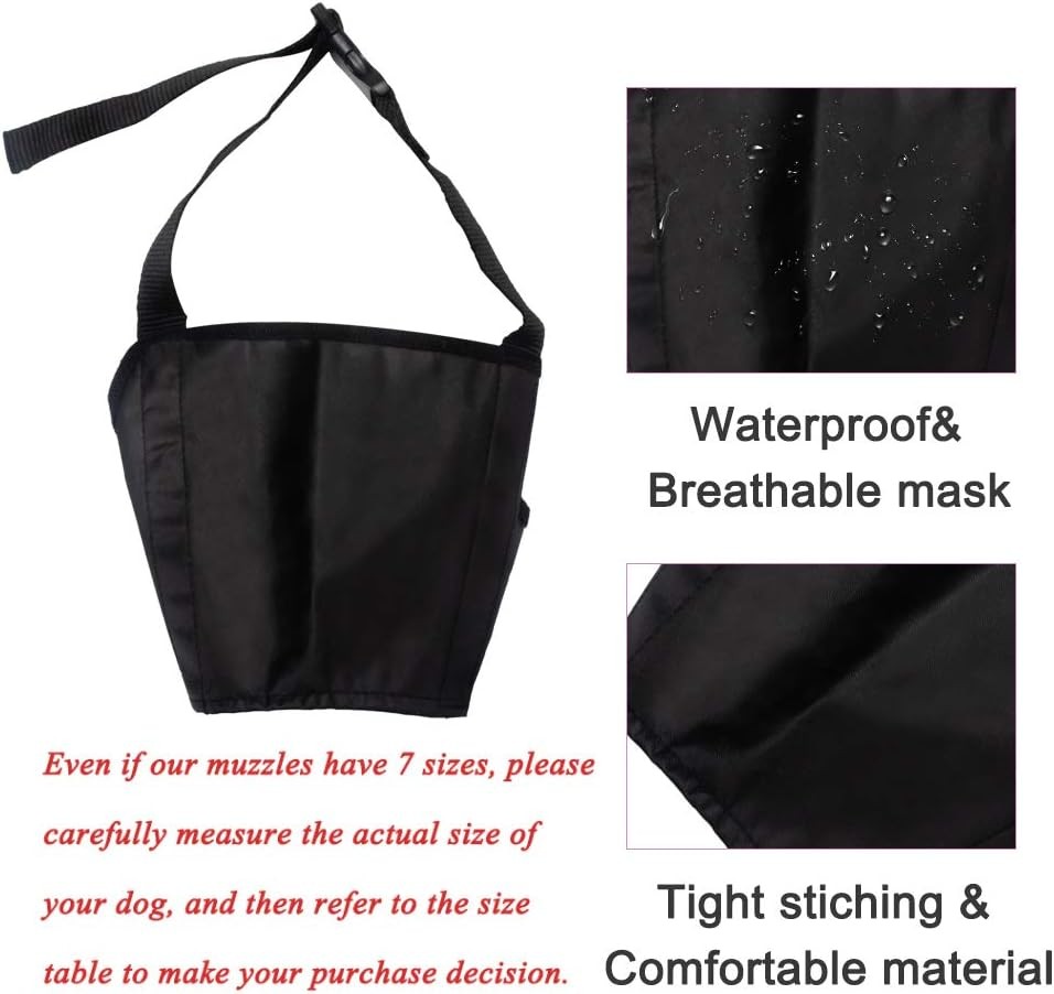 7PCS Adjustable Dog Muzzle Set - Soft, Comfy, Anti-Bite/Bark/Chew Cover