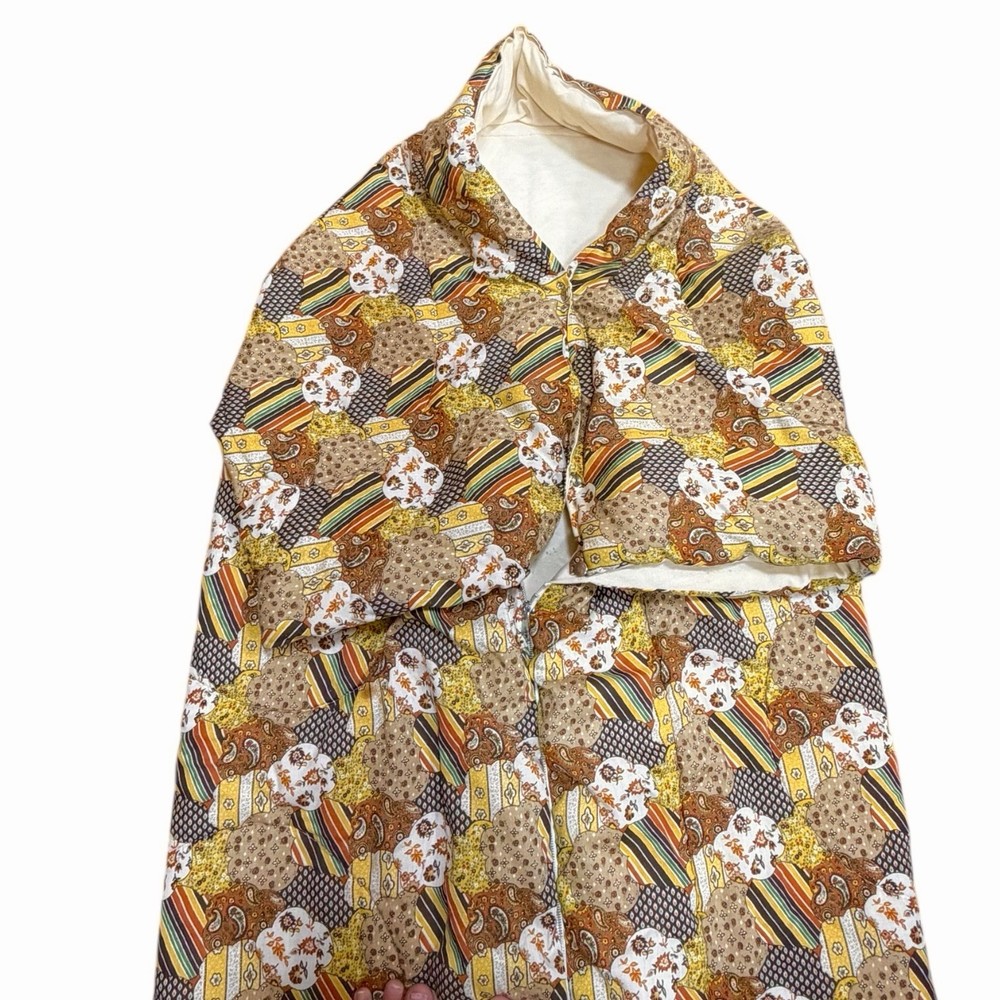 VTG 1970s WEARABLE SLEEPING BAG RETRO PATCHWORK PATTERN SNUG SACK BOHO HIPPIE #2