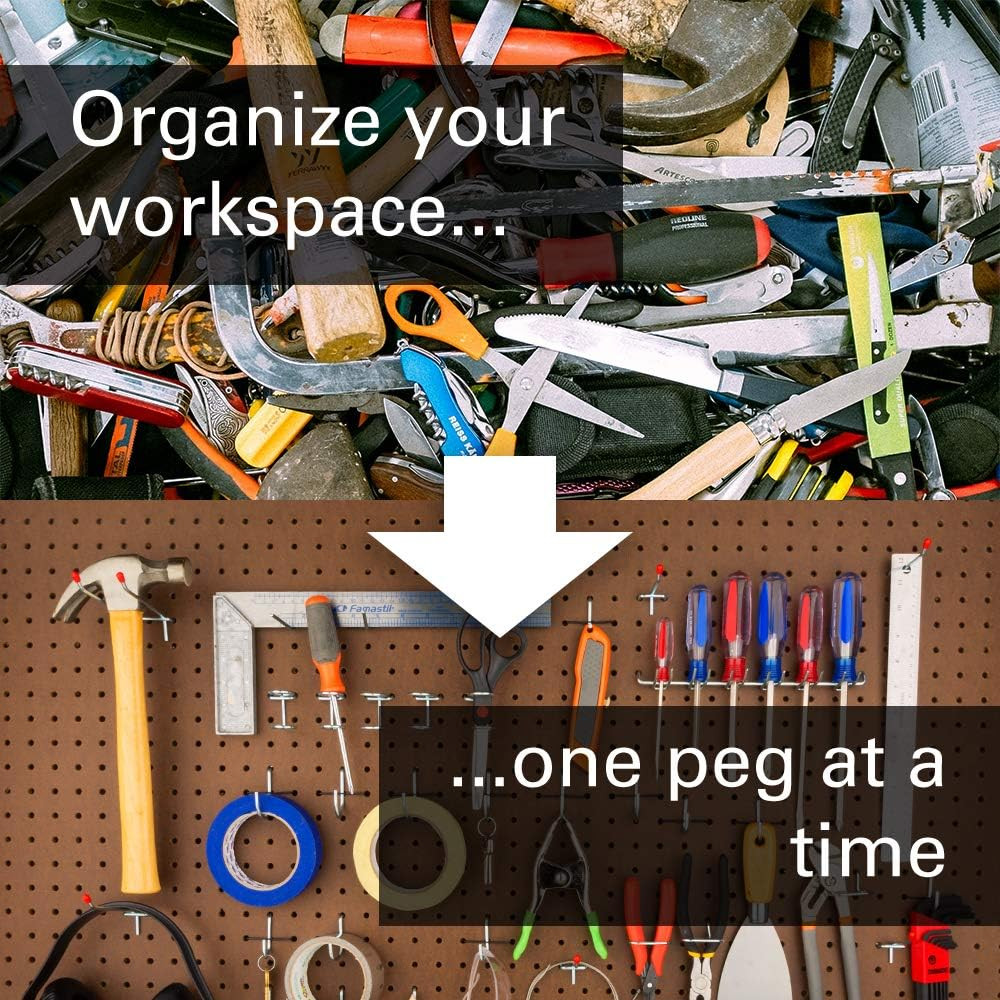 51 Piece Peg Board Hook Set, Multi-Tool Rack Increases Garage Storage, Workbench