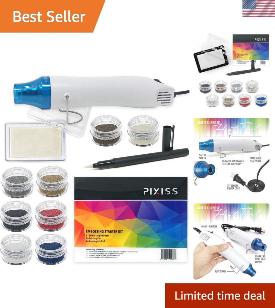 Embossing Kit with Heat Tool Bundle, Embossing Powders, Complete Embossing St...
