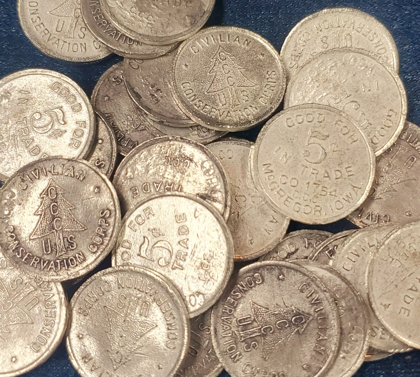 C.C.C., Civilian Conservation Corps Canteen token