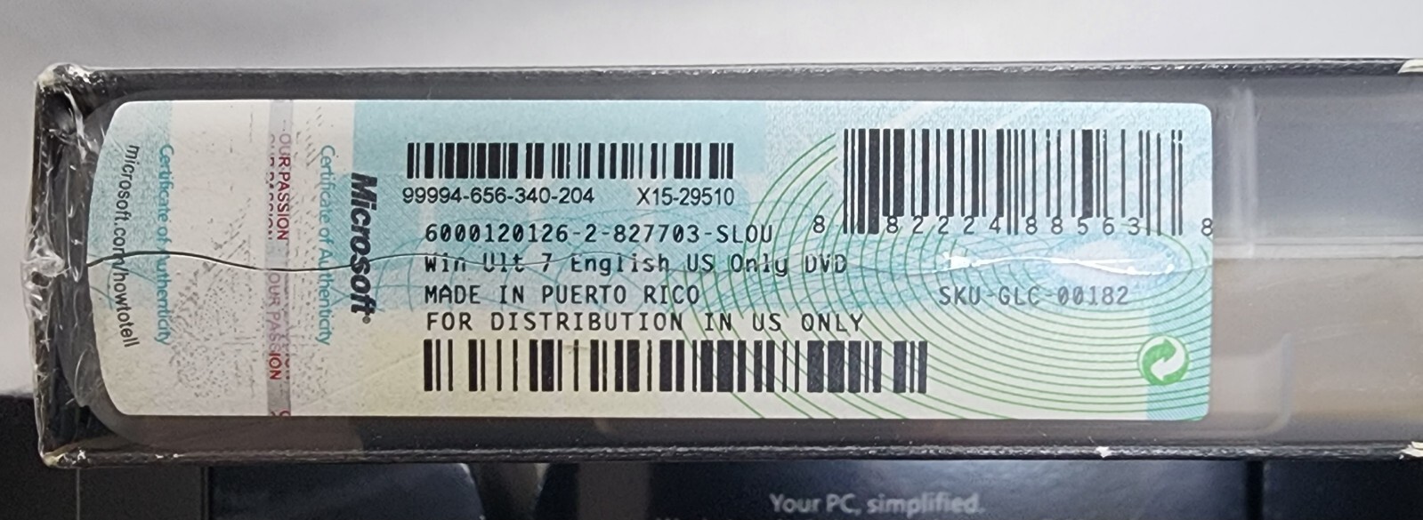 Microsoft Windows 7 Ultimate 32/64 Bit DVD -Full Retail Version -New sealed Box