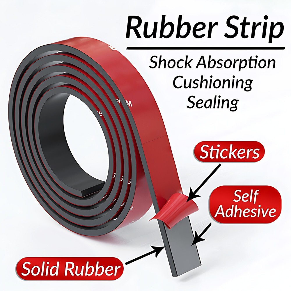 Self Adhesive Rubber Strip Pads Adhesive Backed Solid Seals Gasket