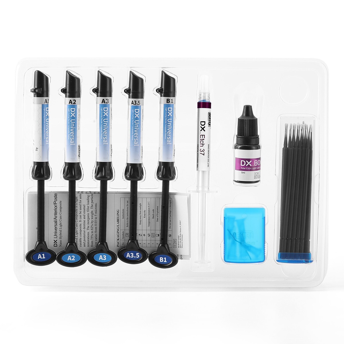 Dental Light Cure Composite kit Syringe Resin+Etching Gel+Etching Adhesive