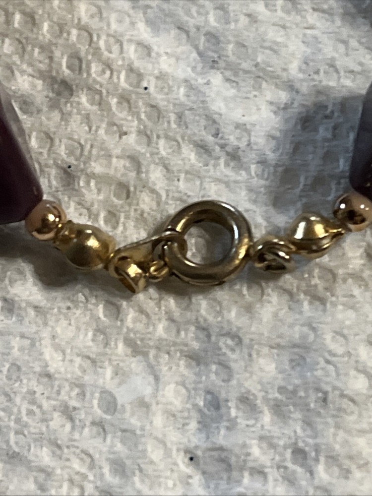 Mahogany Obsidian Stone Cube Bead Necklace
