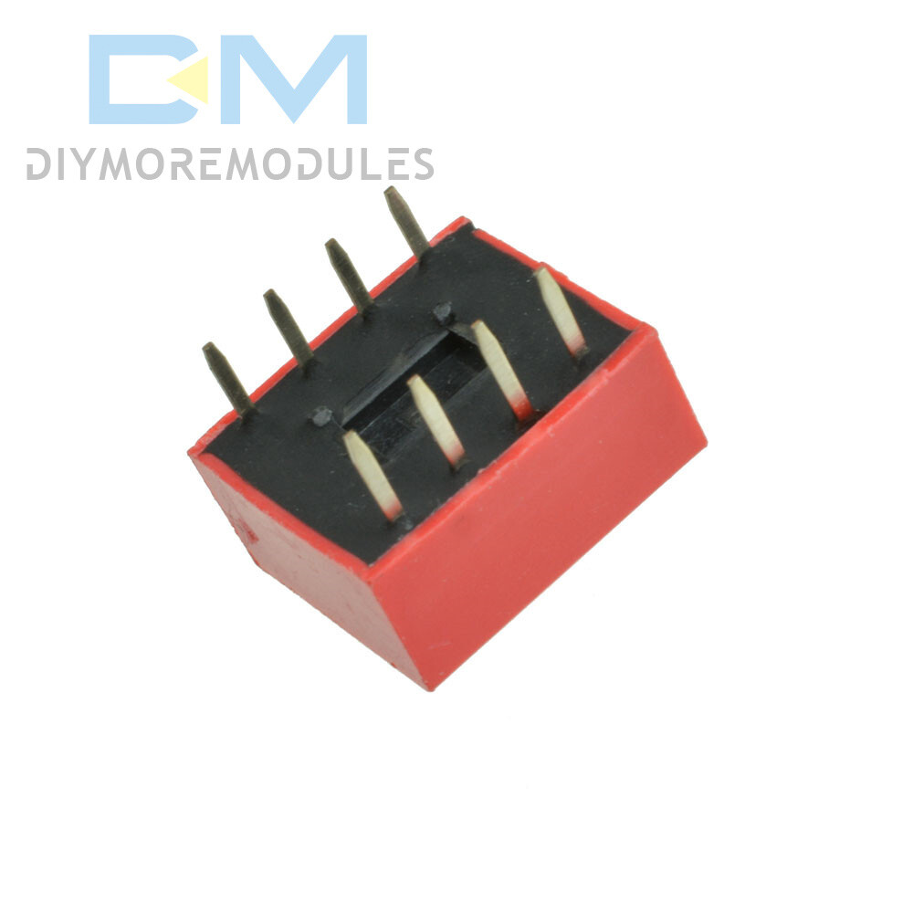 10Pcs Slide Type Switch 2.54mm 4-Bit 4 Position Way DIP Red Pitch Module