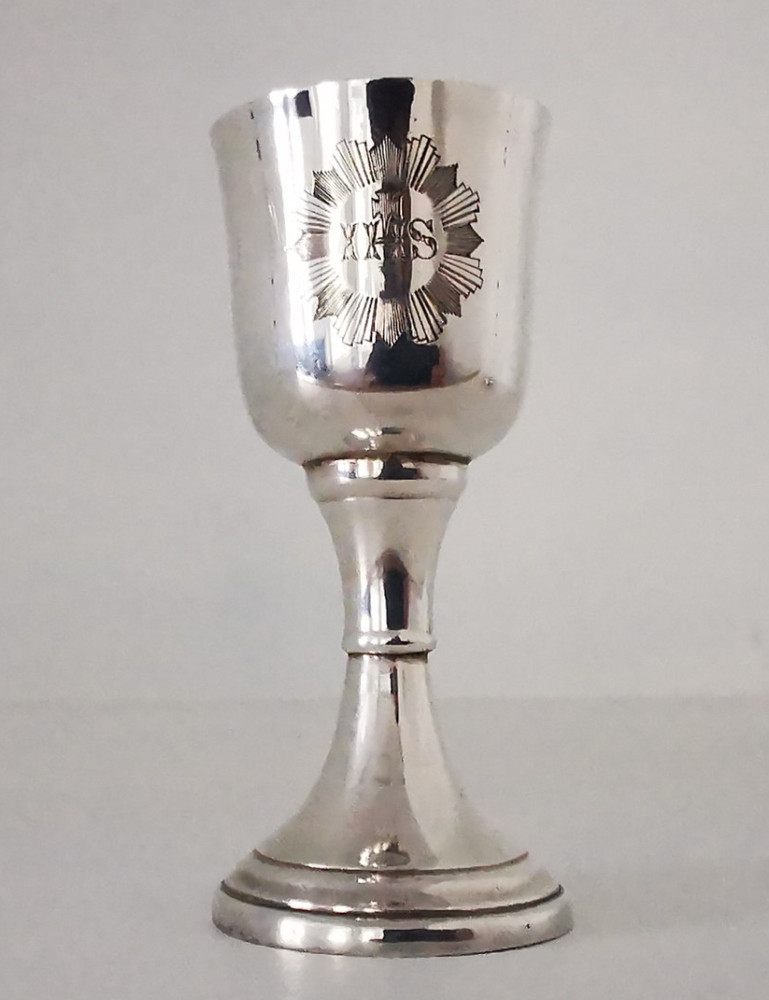 Solid Silver Travelling Communion Chalice - Sheffield 1882.