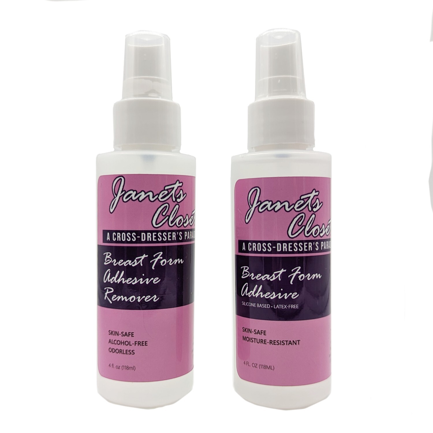Janets Closet Medical Grade Breast Form Adhesive and Remover COMBO Made in USA