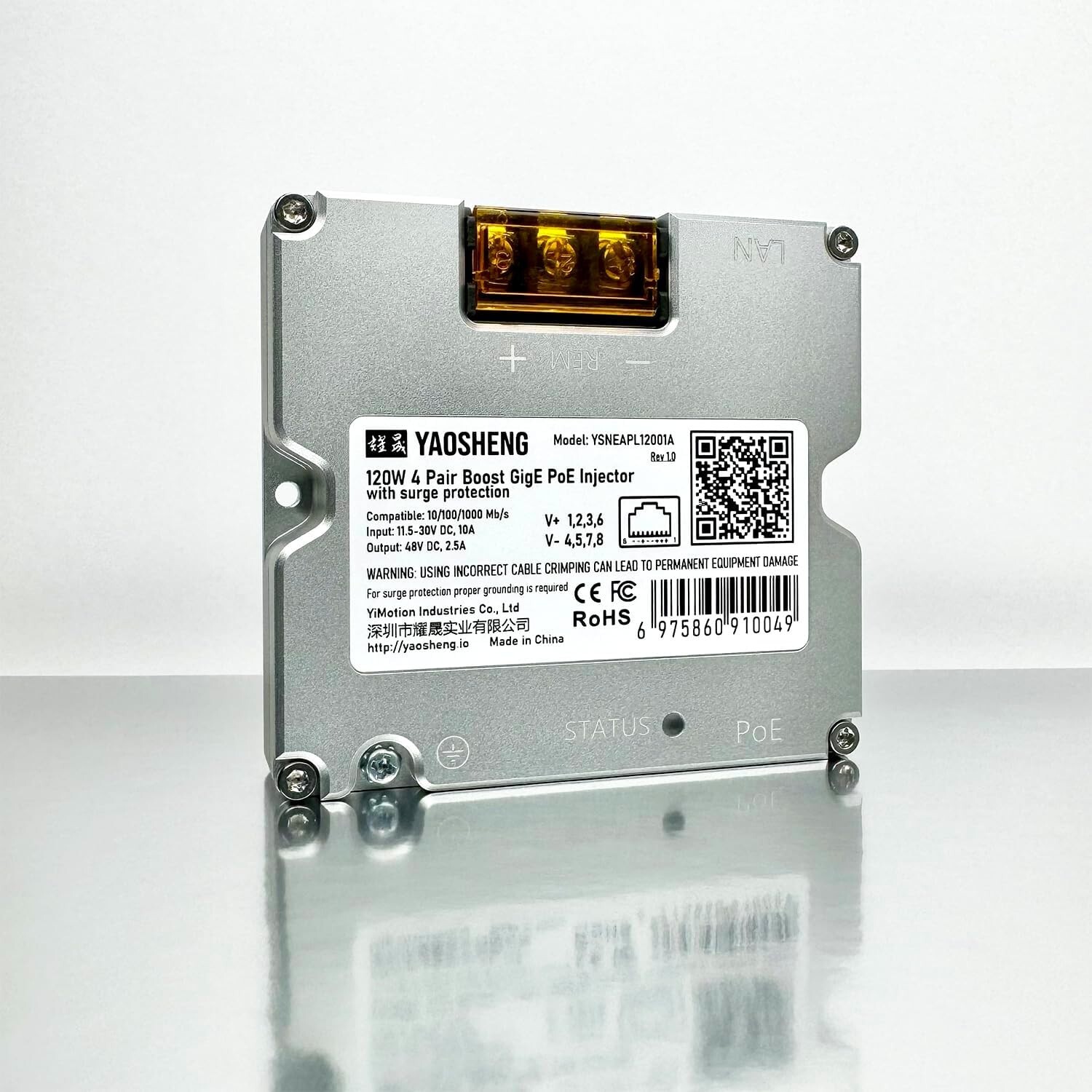 YAOSHENG 120W Step Up PoE Injector for Starlink GEN2