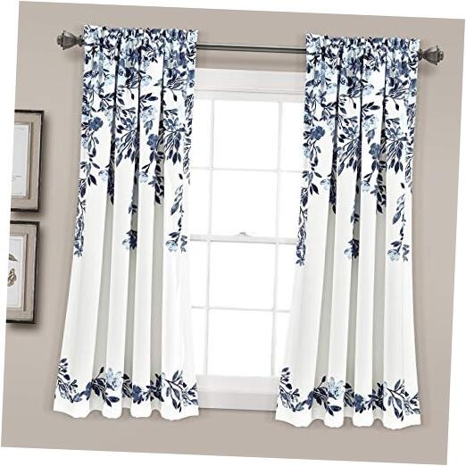 Tanisha Curtains - Light Filtering Window Panel Set, Pair - Floral Vine
