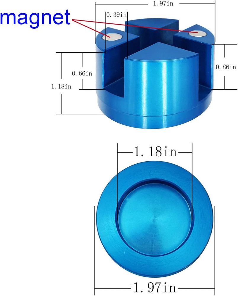 Jack Pad Slotted - Universal Magnetic, Frame Rail Protector Protector Pu