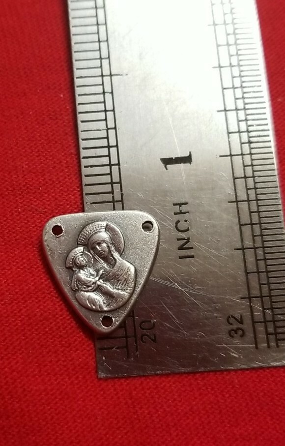 CHRISTIAN CATHOLIC 20 PCS CROSS & ROSARY Center silver PLATED ITALY