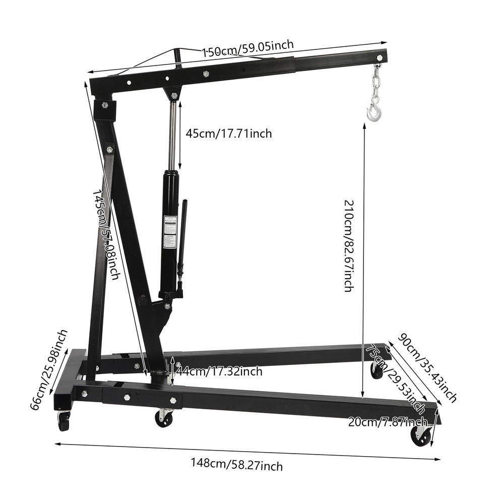 2 Tons Engine Motor Hoist Cherry Picker Crane Lift 4409 lbs Engine Load Leveler