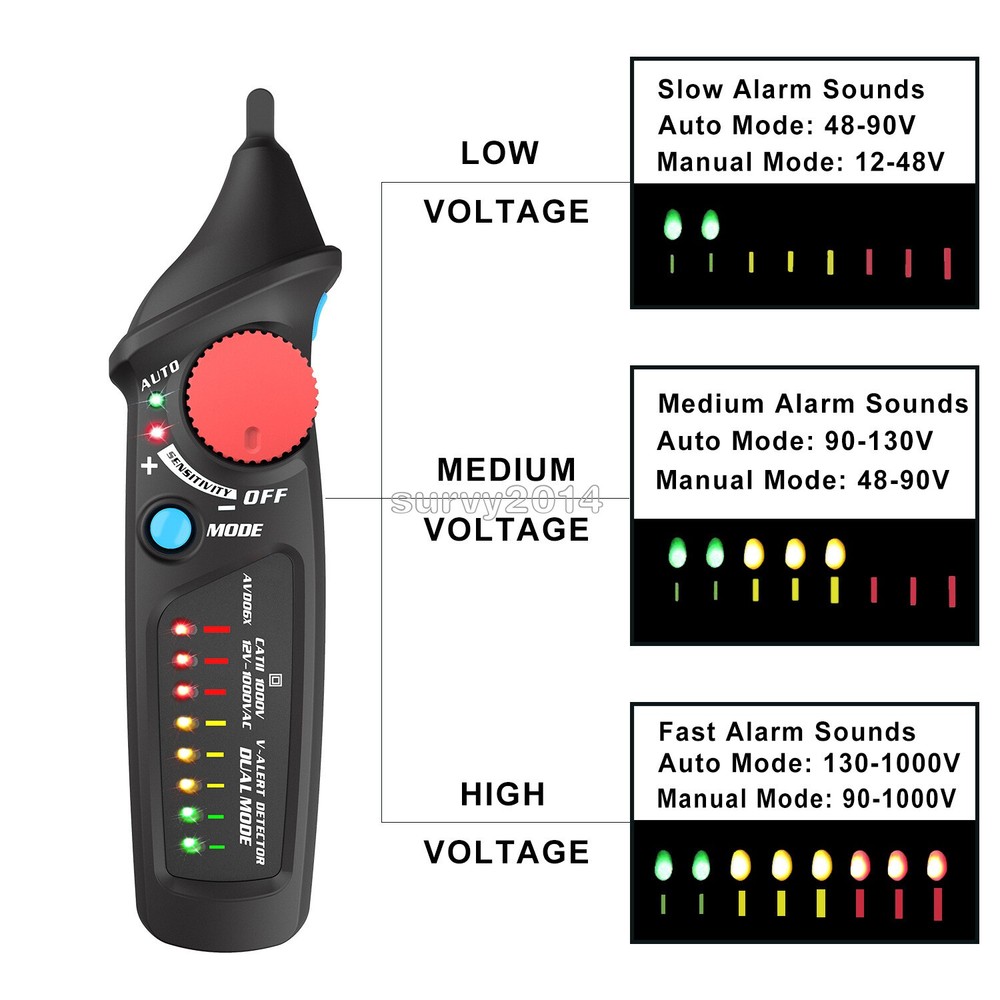 Non-Contact Voltage detector indicator pencil Live/phase wire NCV Tester