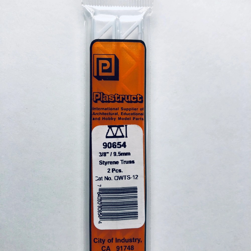 Plastruct 90654 Styrene Open Web Truss 3/8"x 6" (2)