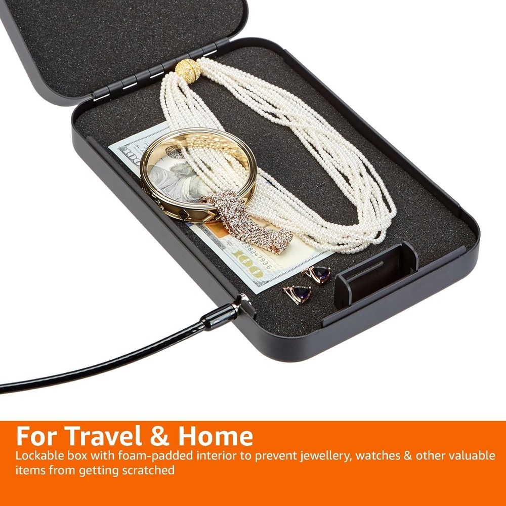 AmazonBasics Portable Security Case Lock Box Safe, Combination Lock, XL6