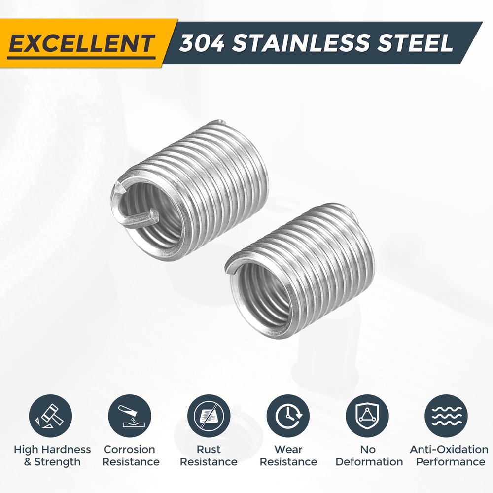 25pcs Wire Thread Inserts M4 x 0.7 x 2.5D Metric Helical Threaded Sleeve